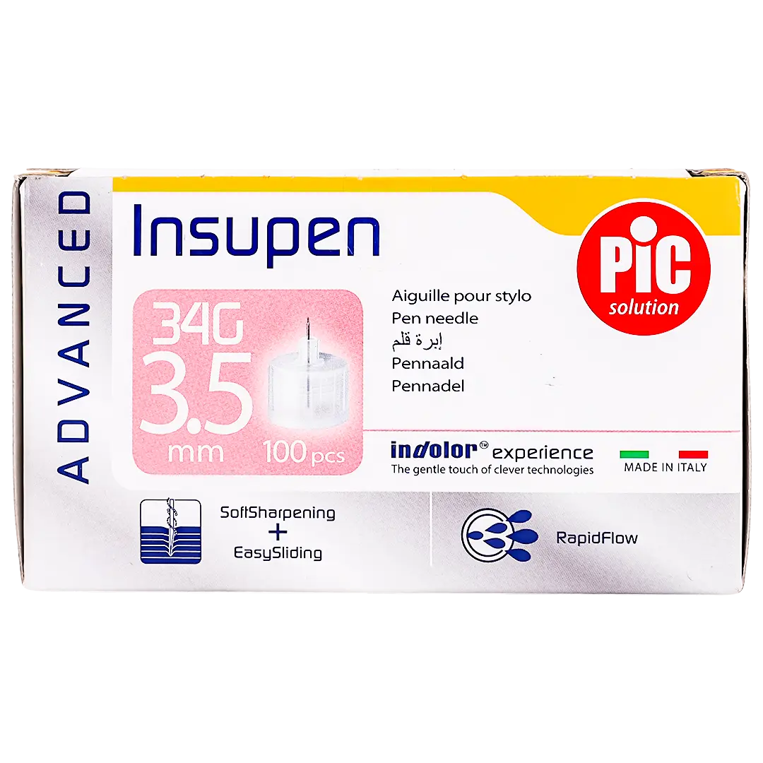 Pic Advanced Insupen Insulin Pen Needle 34 G X 3.5 Mm 100 Pcs - view 2