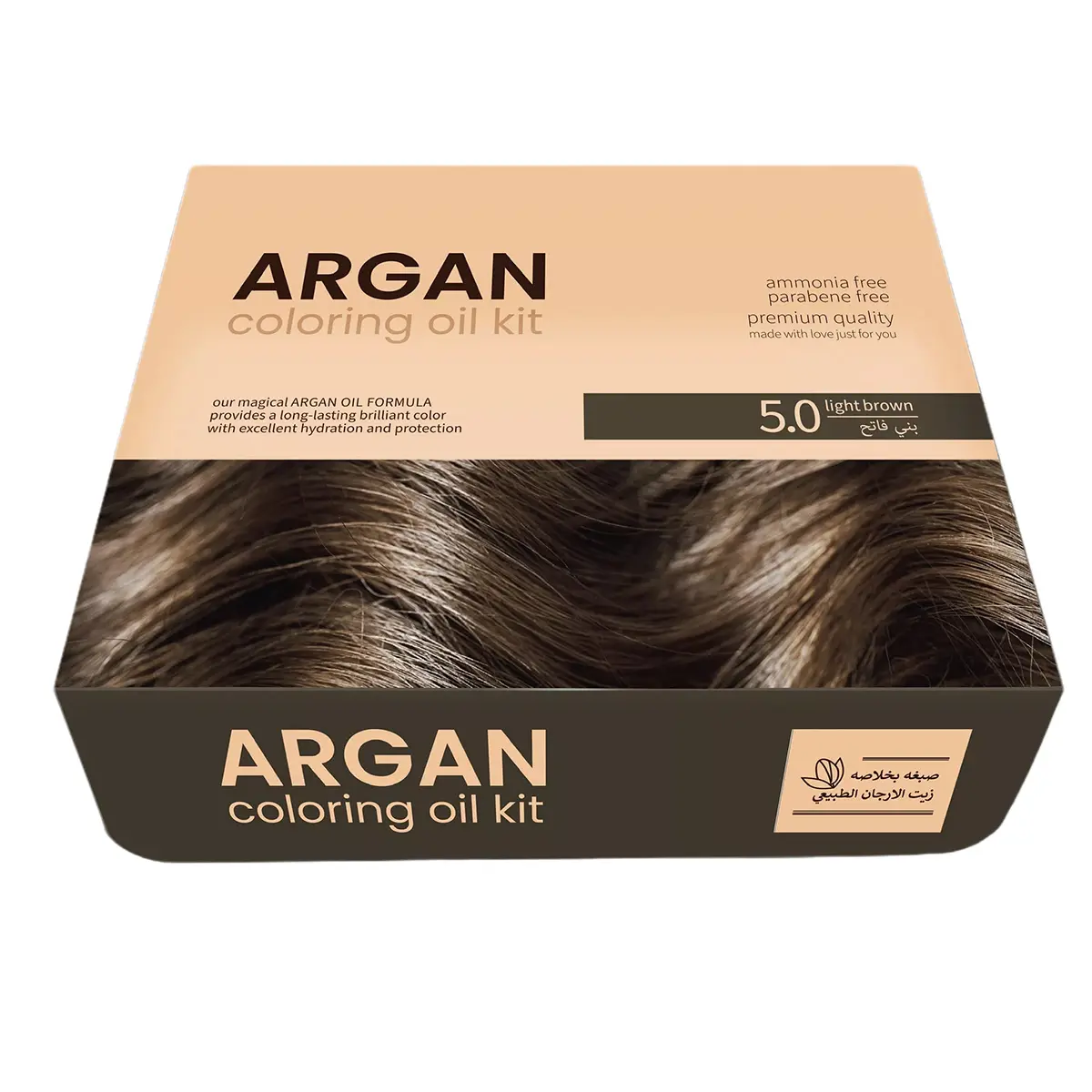 Argan Hair Coloring Oil Kit Light Brown 5.0 75 ml - view 2