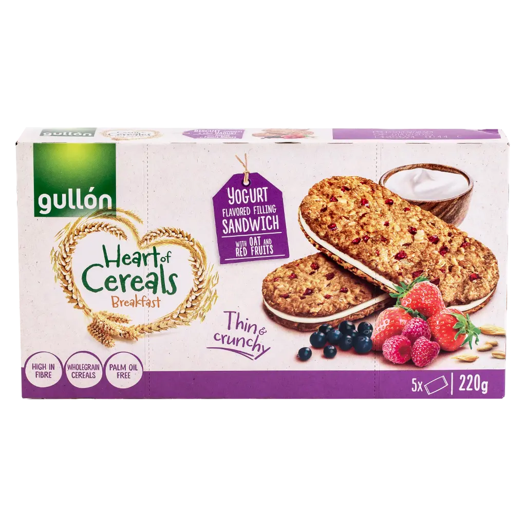 Gullon Yoghurt Fruit Cream Sandwich With Oat Grains Red Fruits 220 gm - view 2