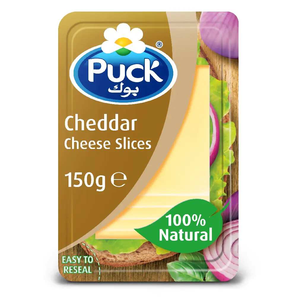 Puck Cheddar Natural Cheese Slices 150 gm - view 1