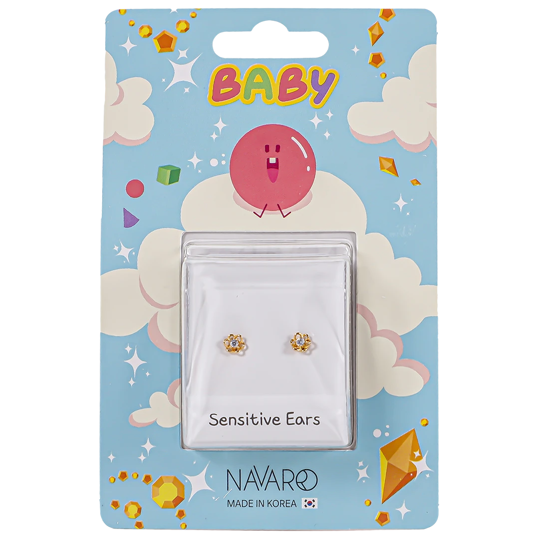 Navaro Medical Earrings Designed For Babies Gold G112