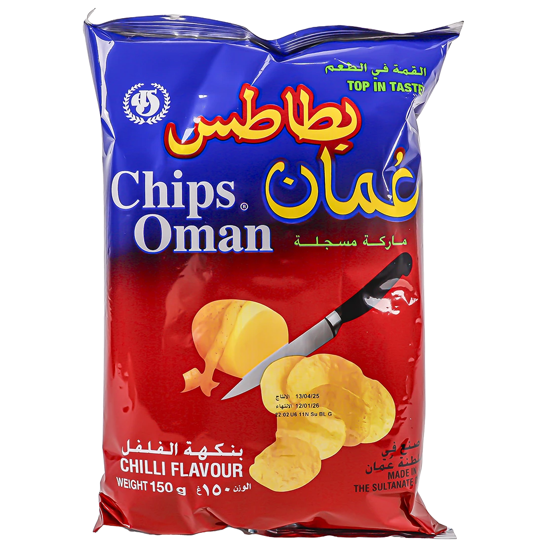 Oman Potato Chips Chilli Flavour 150 gm