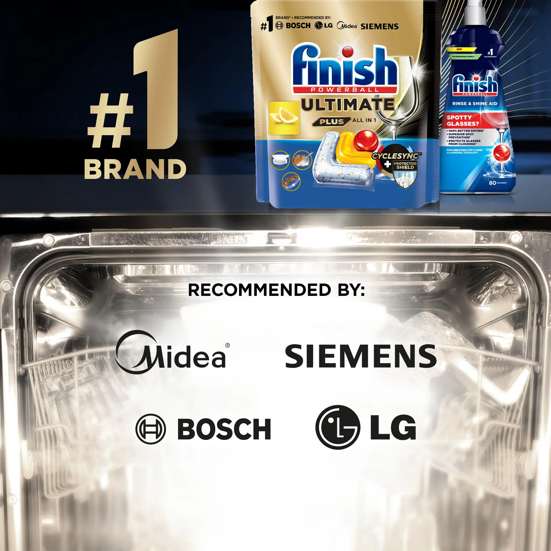 Finish Powerball Ultimate Plus Dishwasher Detergent  Lemon 75 Tabs - view 7