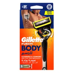Gillette Fusion Body Closeness & Comfort Less Cuts & Irritation 2 Blades