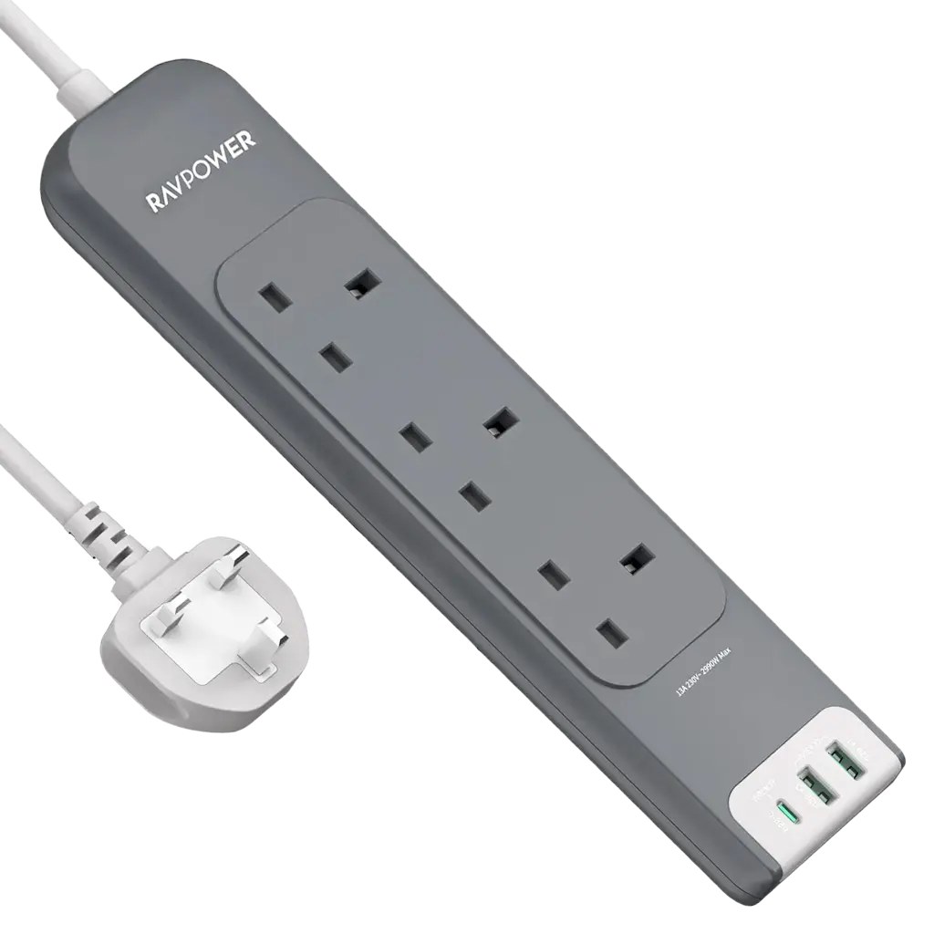 RAVPower Extension Cable  3 Sockets 2 USB Ports 1 Type C  3 m - view 1