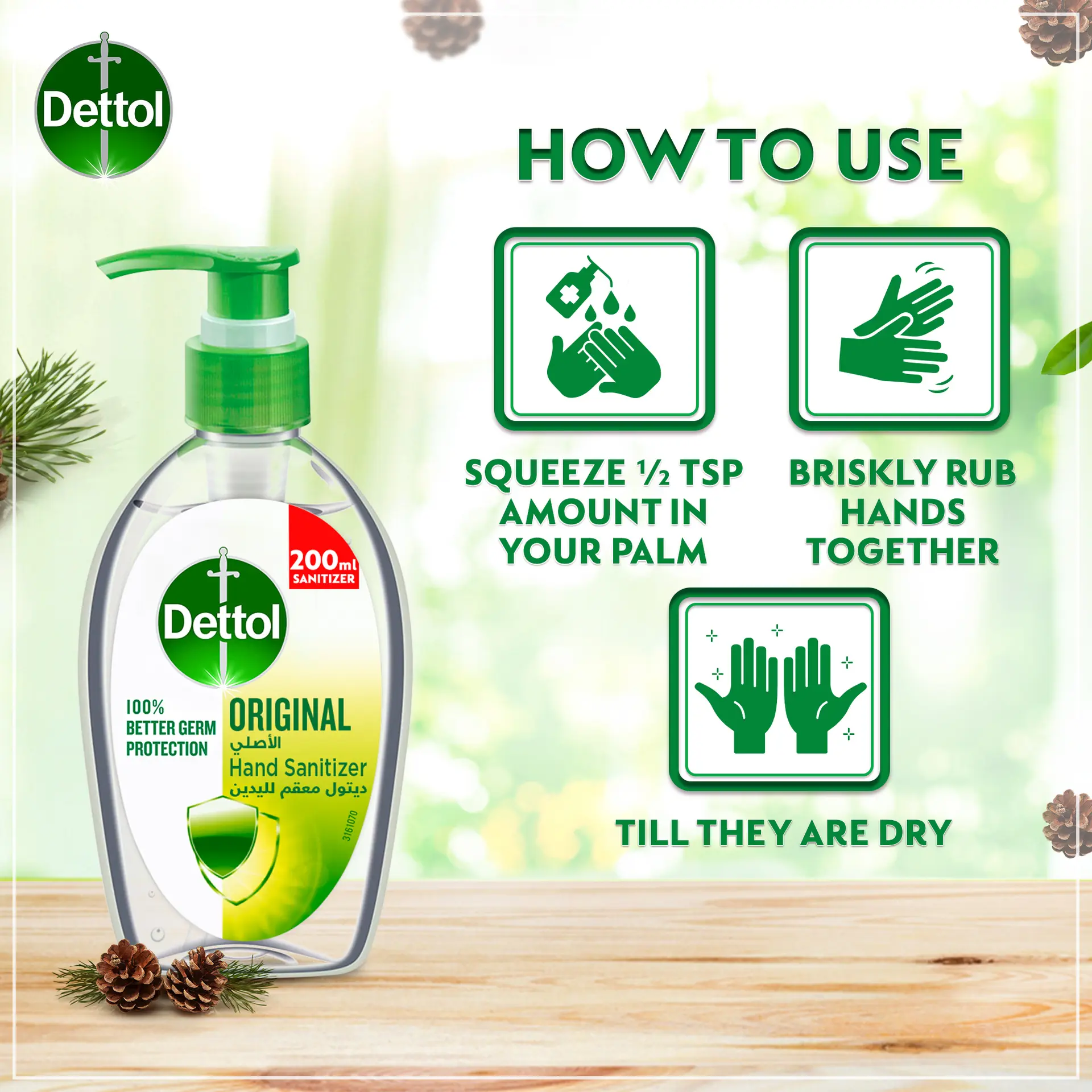 Dettol Original Hand Sanitizer 200 ml - view 6