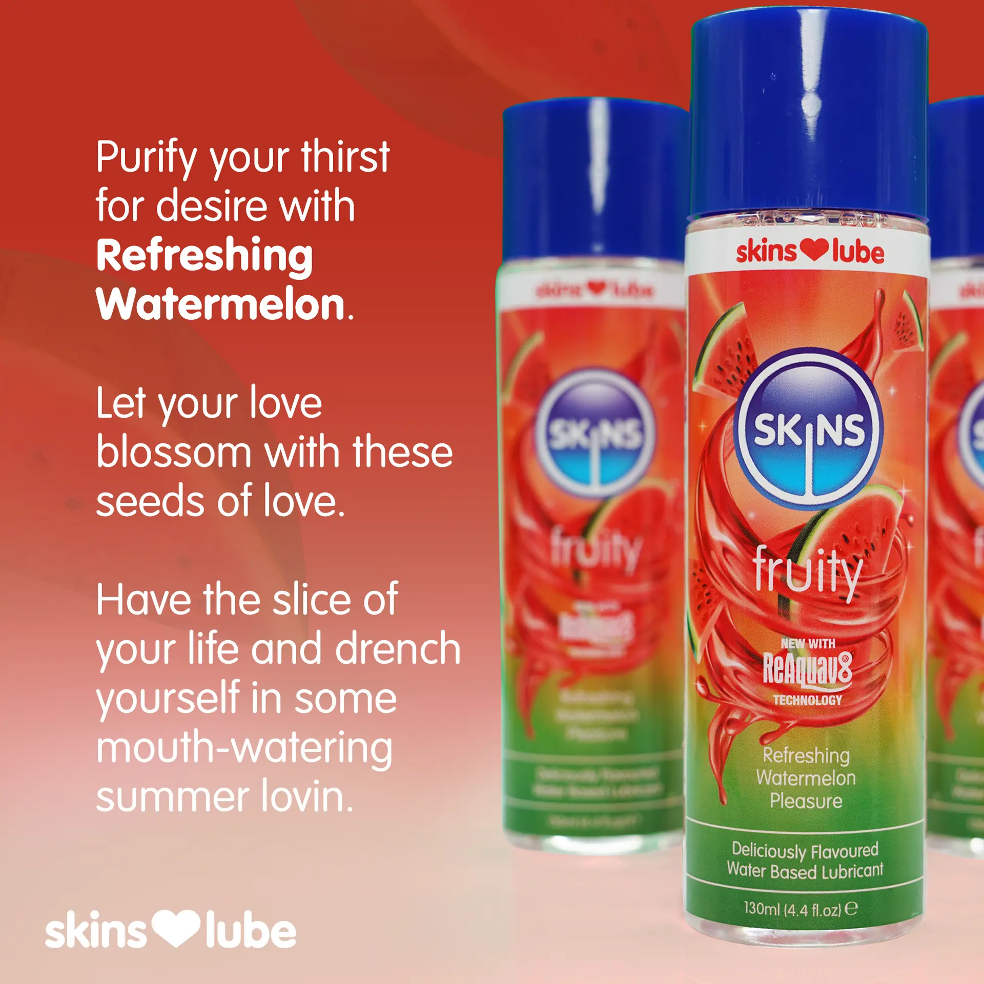 Skins Water Based Lubricants Fruity Refreshing Watermelon Pleasure  4.4 Fl. Oz - view 7