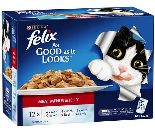 Felix Cat Food Meat Menus In Jelly 85GmX12 - view 1
