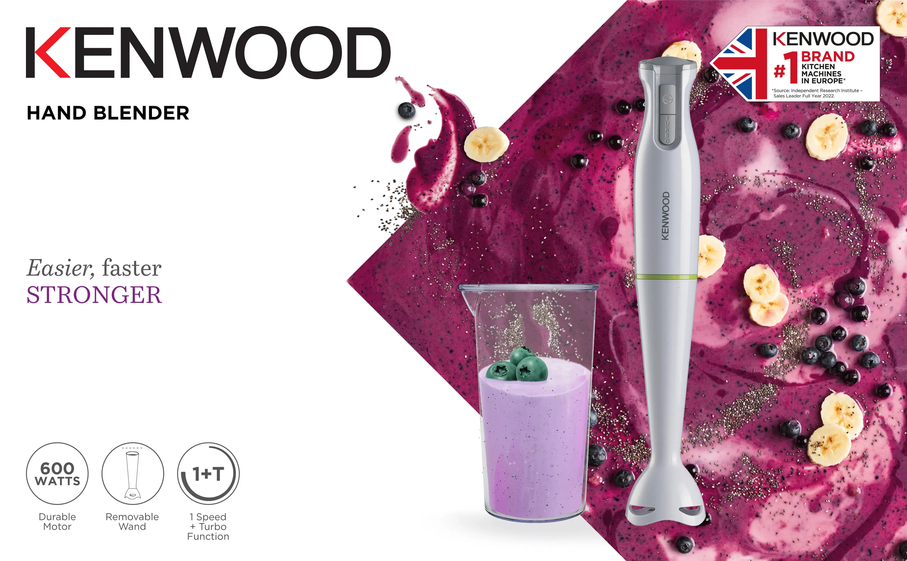 Kenwood Hand Blender Plastic 600W - view 2
