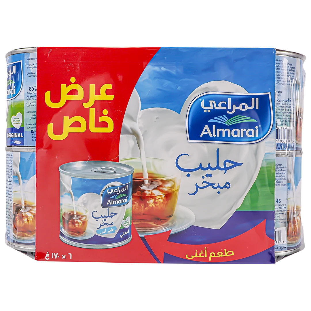 Almarai Full Fat Evaporated Milk 6 pcs 170 gm