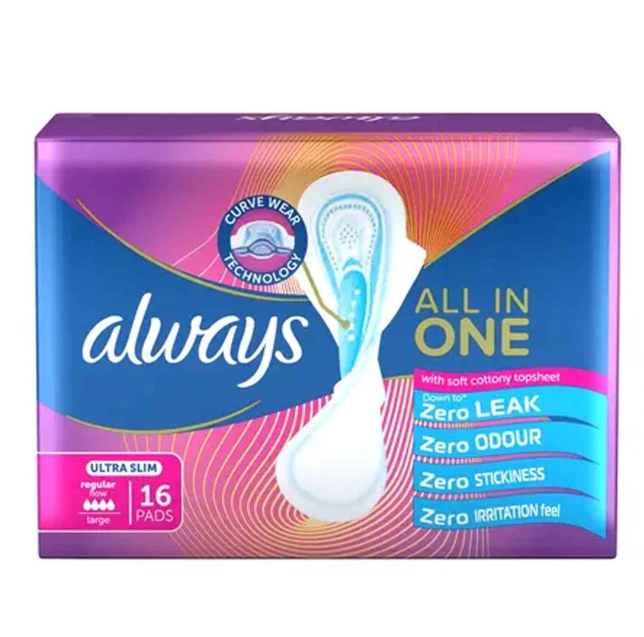 Always Zoya Ultra Thin Sanitary Pads With Wings Large 16'S