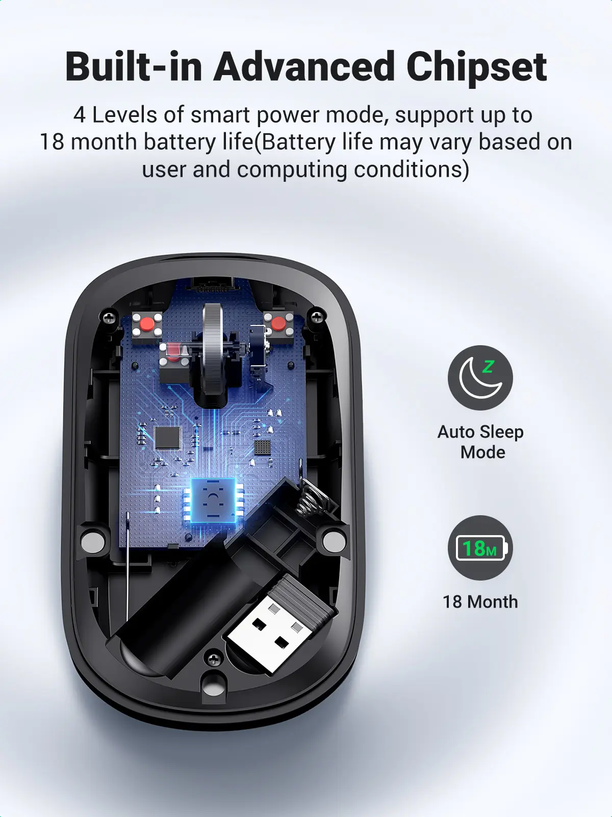 Ugreen Ultra Slim and Portable Wireless Mouse Black - view 8