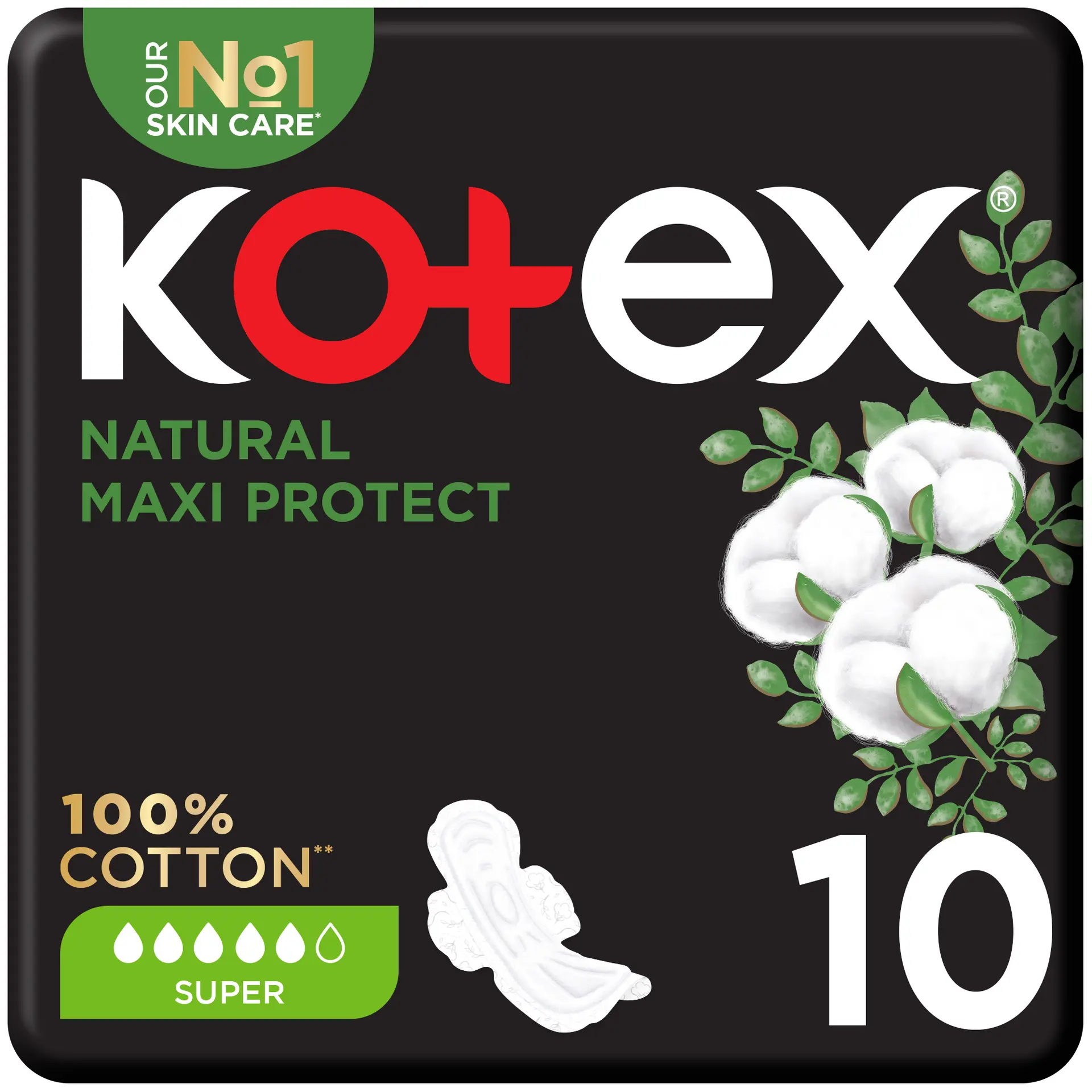 Kotex Natural Maxi Protect Thick Pads Super Size with Wings 10  Pads - view 2