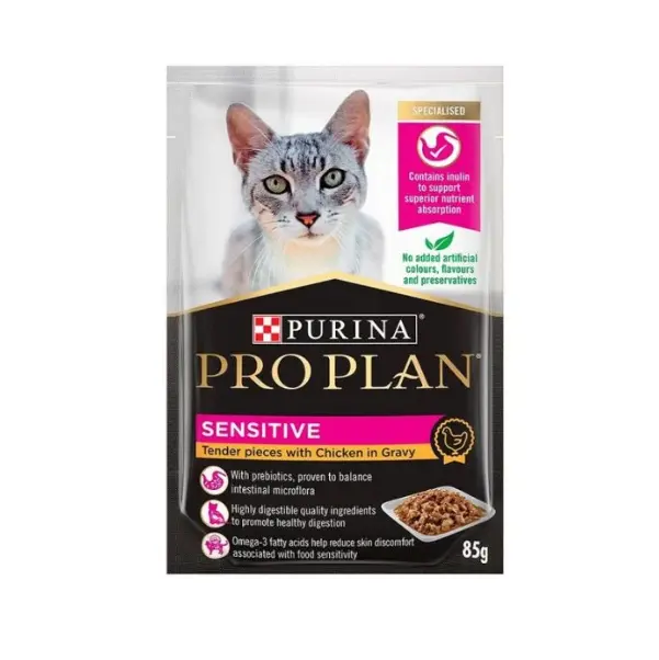 Purina Pro Plan Sensitive Tender Pieces Chicken In Jelly For Sensitive Cats 85 gm - view 1