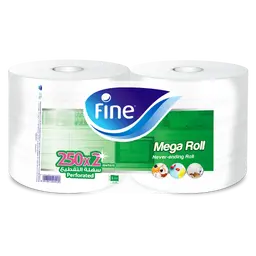 Fine Kitchen Paper Towel Roll 250 m 1Ply Pack 2 Rolls
