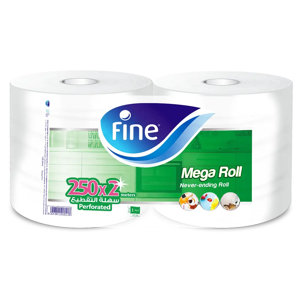 Fine Kitchen Paper Towel Roll 250 m 1Ply Pack 2 Rolls - view 1