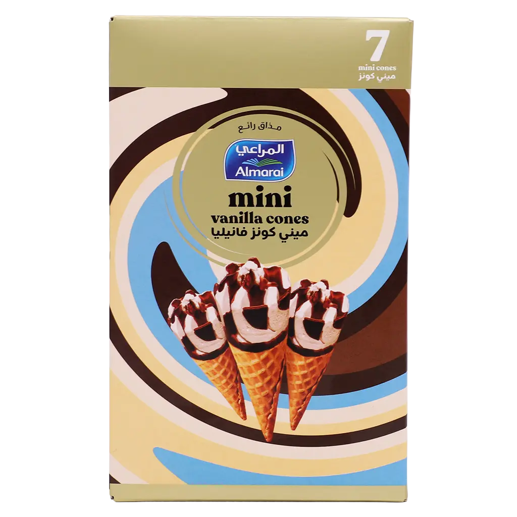 Almarai Ice Cream Mini Vanilla Cones 7 pcs 196 ml  - view 2