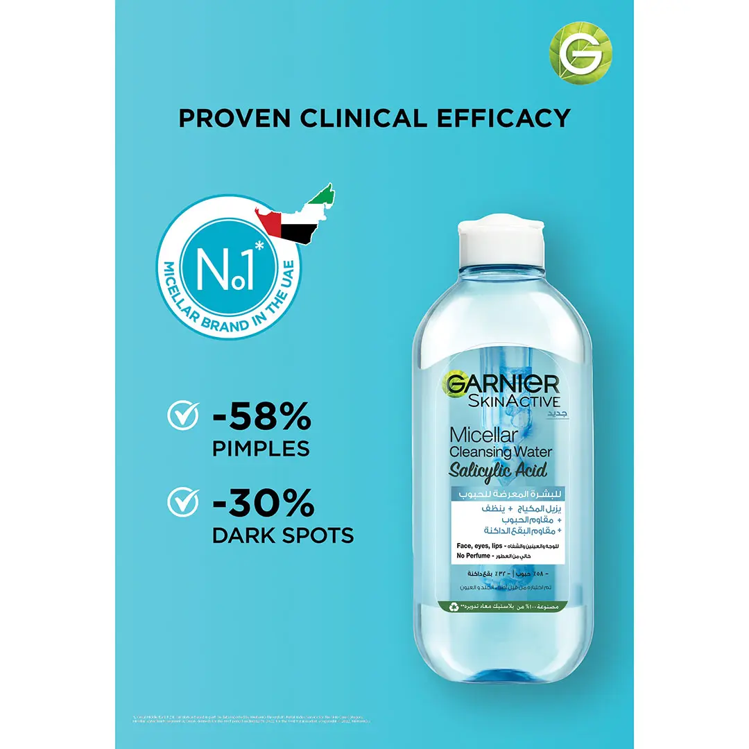 Garnier SkinActive Micellar Cleansing Water with Salicylic Acid 400 ml - view 6