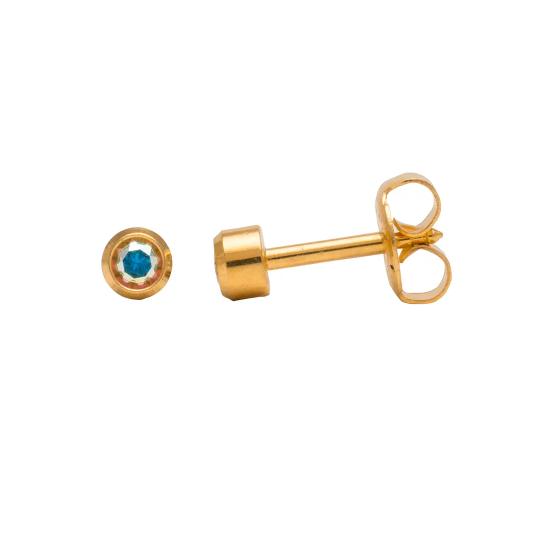 Studex Gold Plated Reg Birthstone Ab Crystal Card /Pr- Earrings For Sensitive Ears - view 3