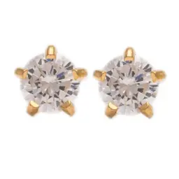 Studex Large Cubic Zirconia Gold Plated- Earrings For Sensitive Ears
