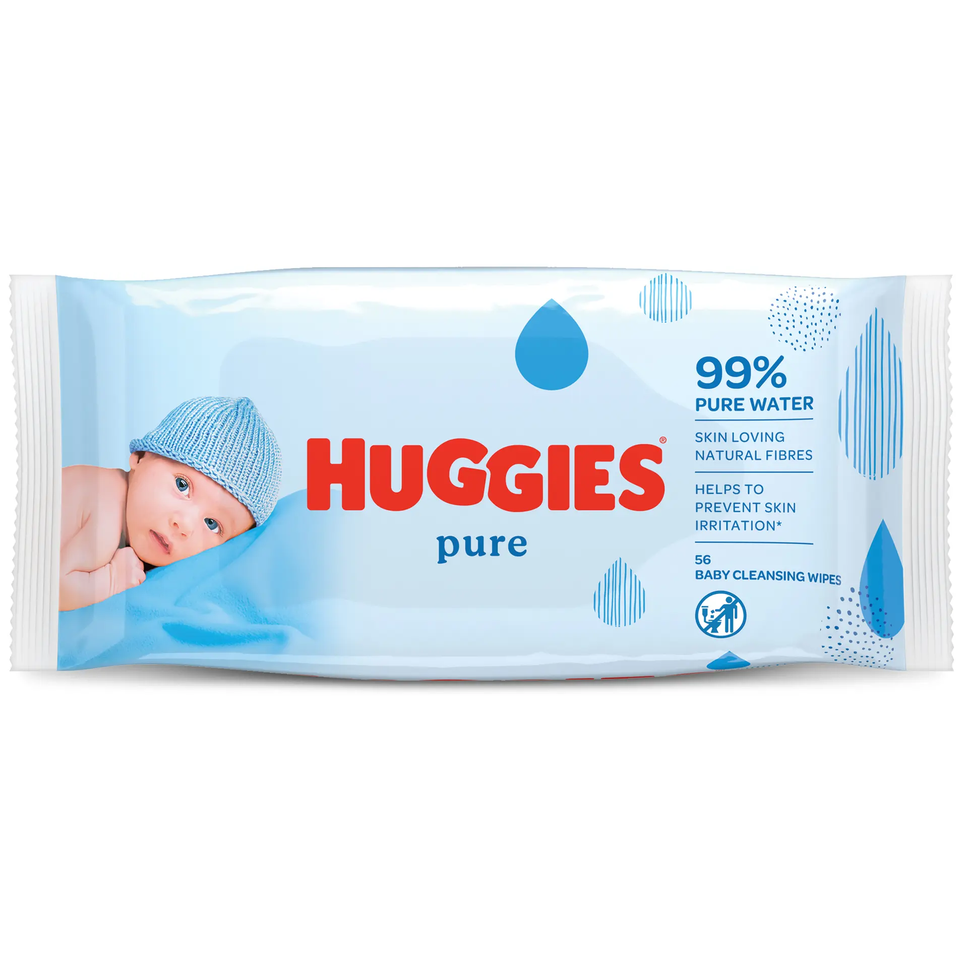 Huggies Pure Baby Wipes 1 Pack 56 Wipes - view 1
