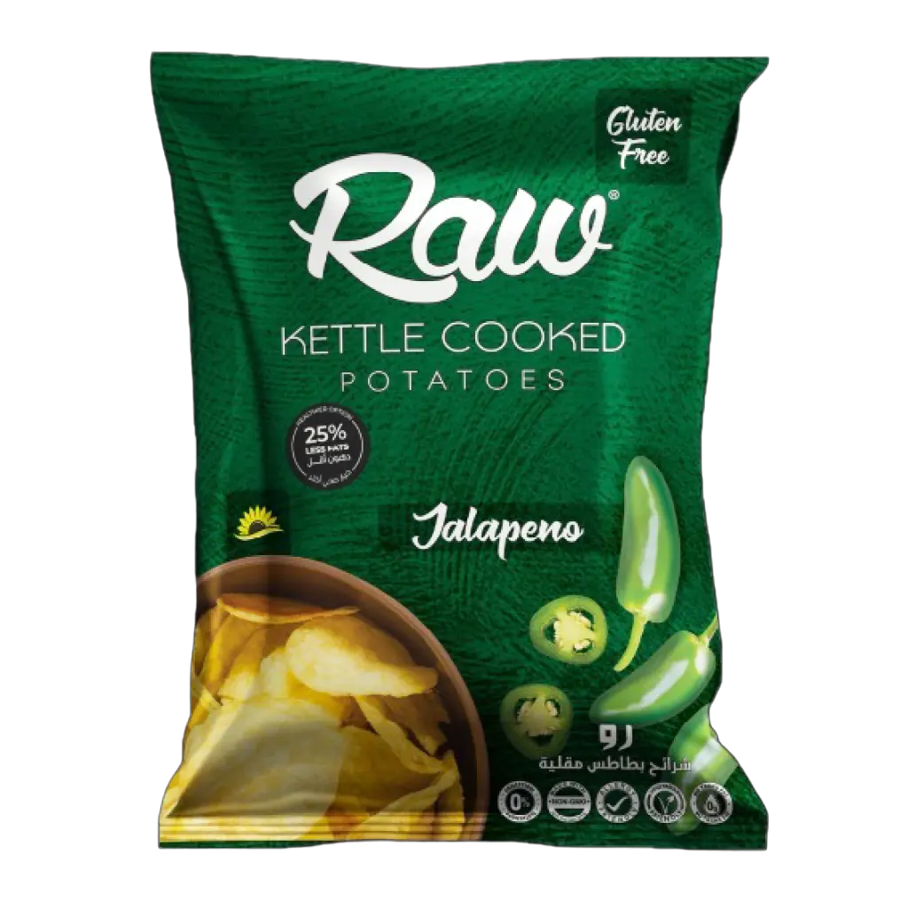 Raw Kettle Cooked Potato Chips With Jalapeno Gluten Free 60 gm - view 1