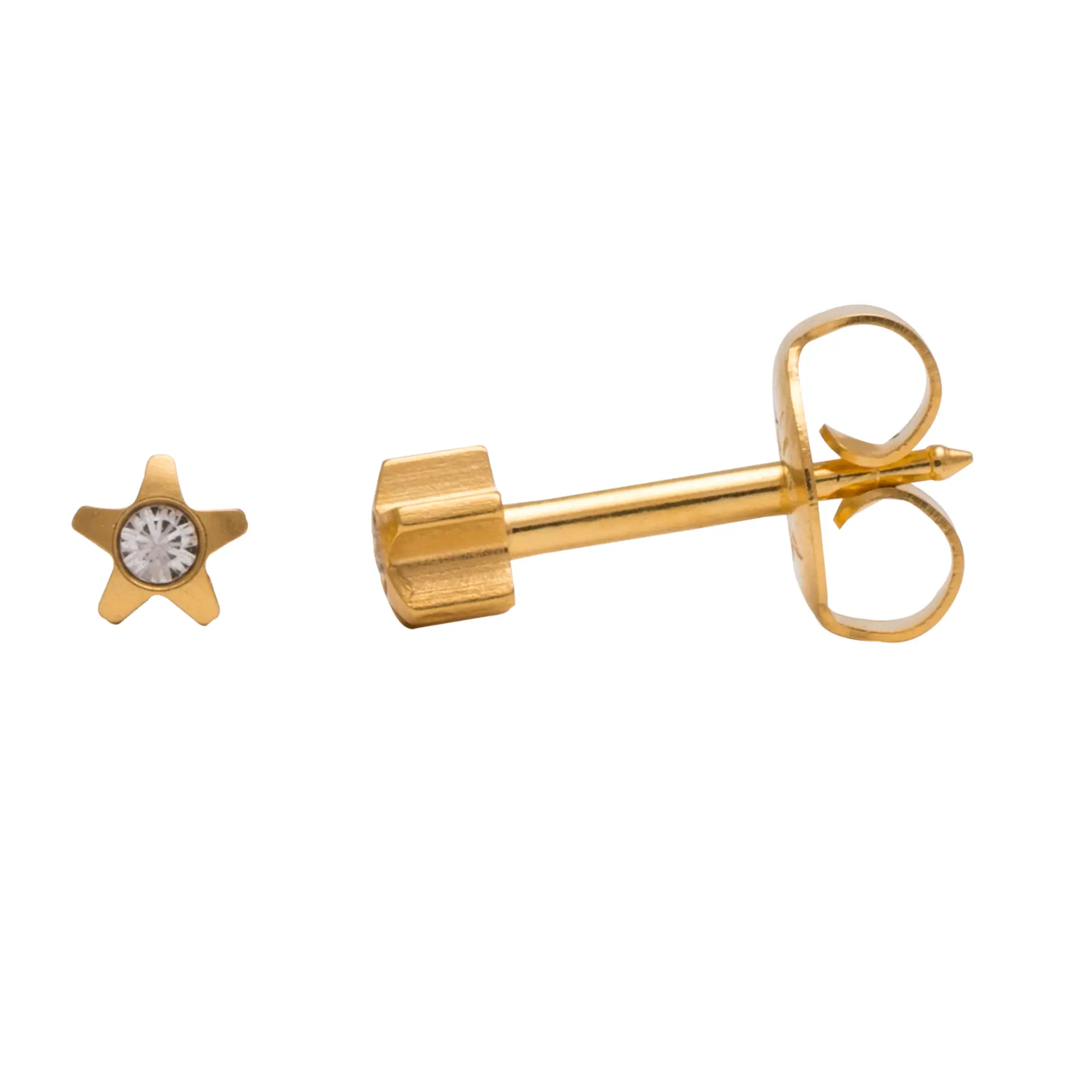 Studex Gold Plated Regular Starlite Aprcrystal Card- Earrings For Sensitive Ears - view 3