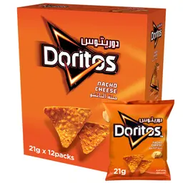 Doritos Tortilla Chips Nacho Cheese Potato Chips 12 pcs 21 gm