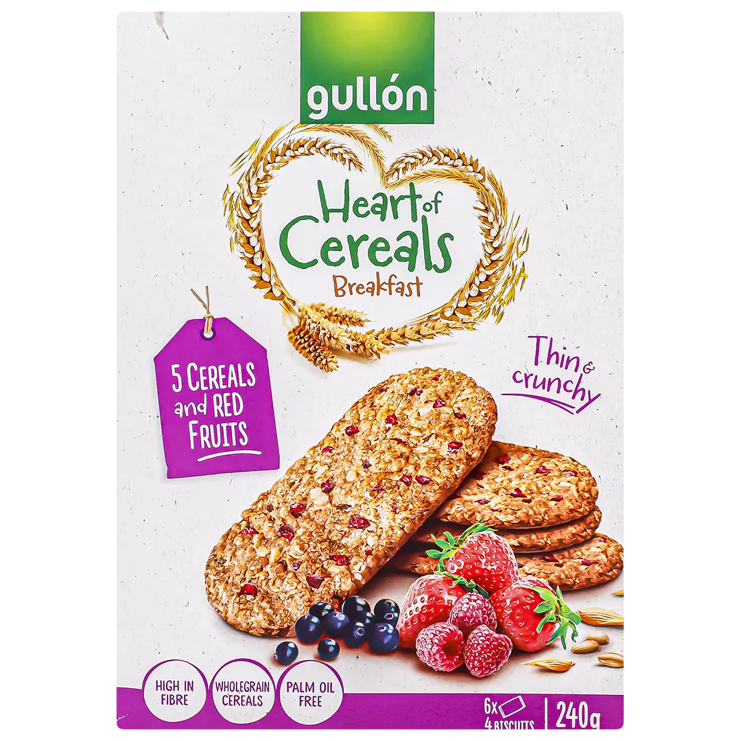 Gullon Oat & Whole Grain Biscuits with Fruit Pieces 240 gm - view 2