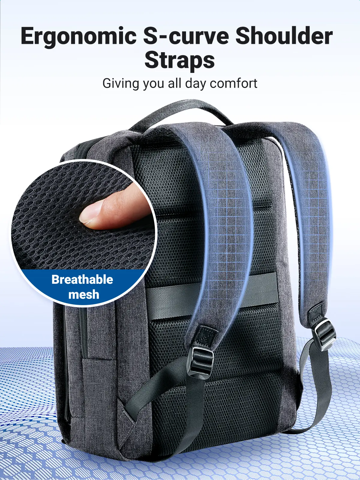 Ugreen Laptop Backpack B02 Dark Grey Up to 15.6 inch - view 3