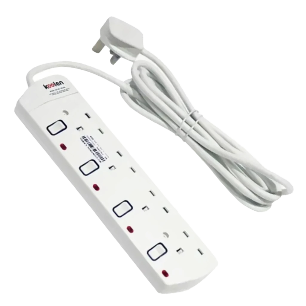 Koolen Electrical Extension with 4 Sockets 3 m