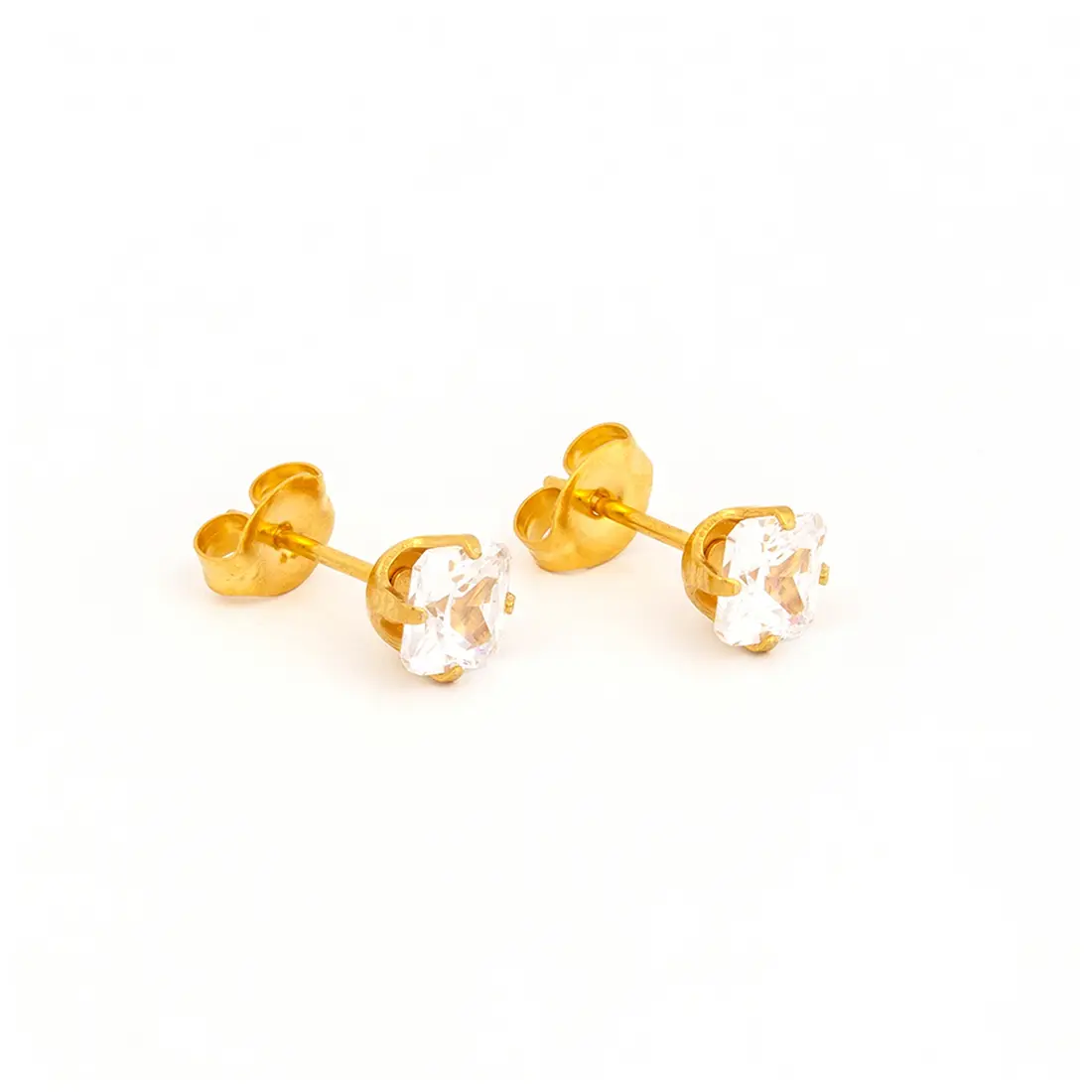 Studex Gold Plated Tif 5*5 Mm C/z Princess Cut- Earrings For Sensitive Ears - view 2