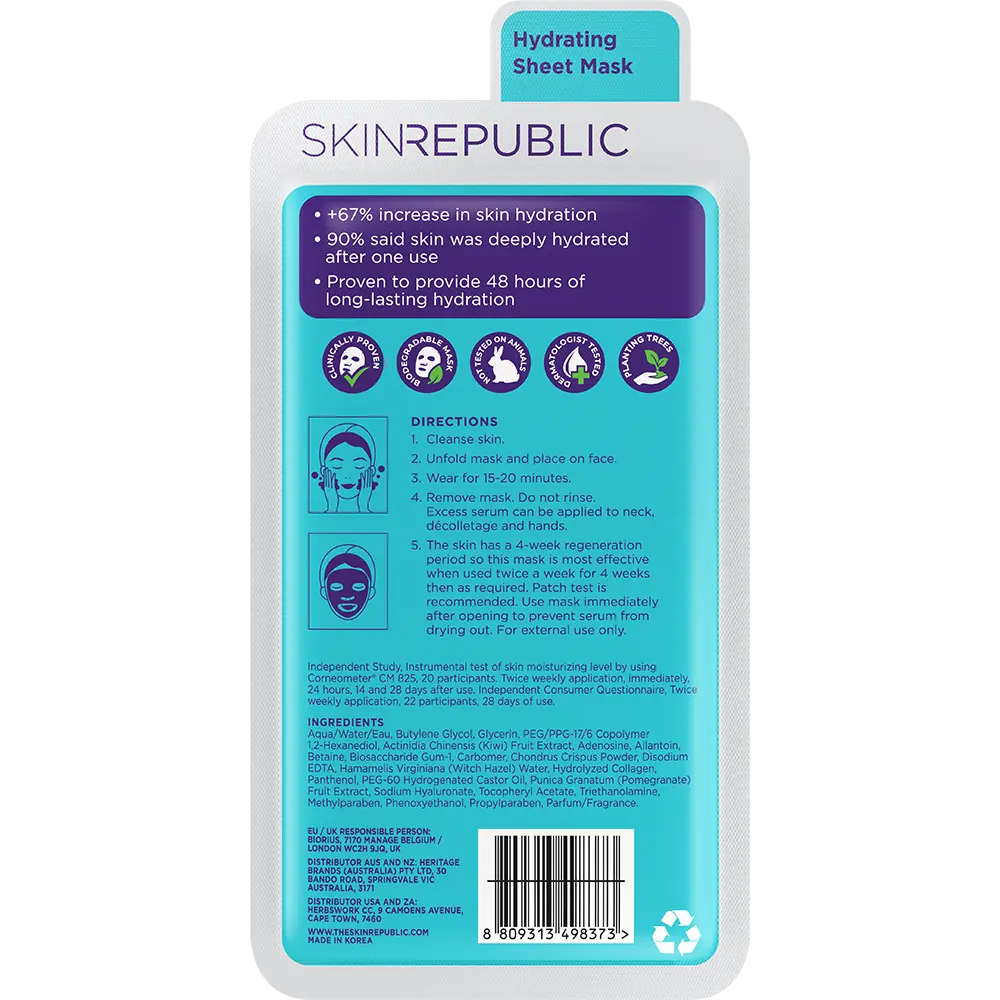 Skin Republic Hyaluronic Acid & Collagen Long Lasting Hydration Face Mask - view 3