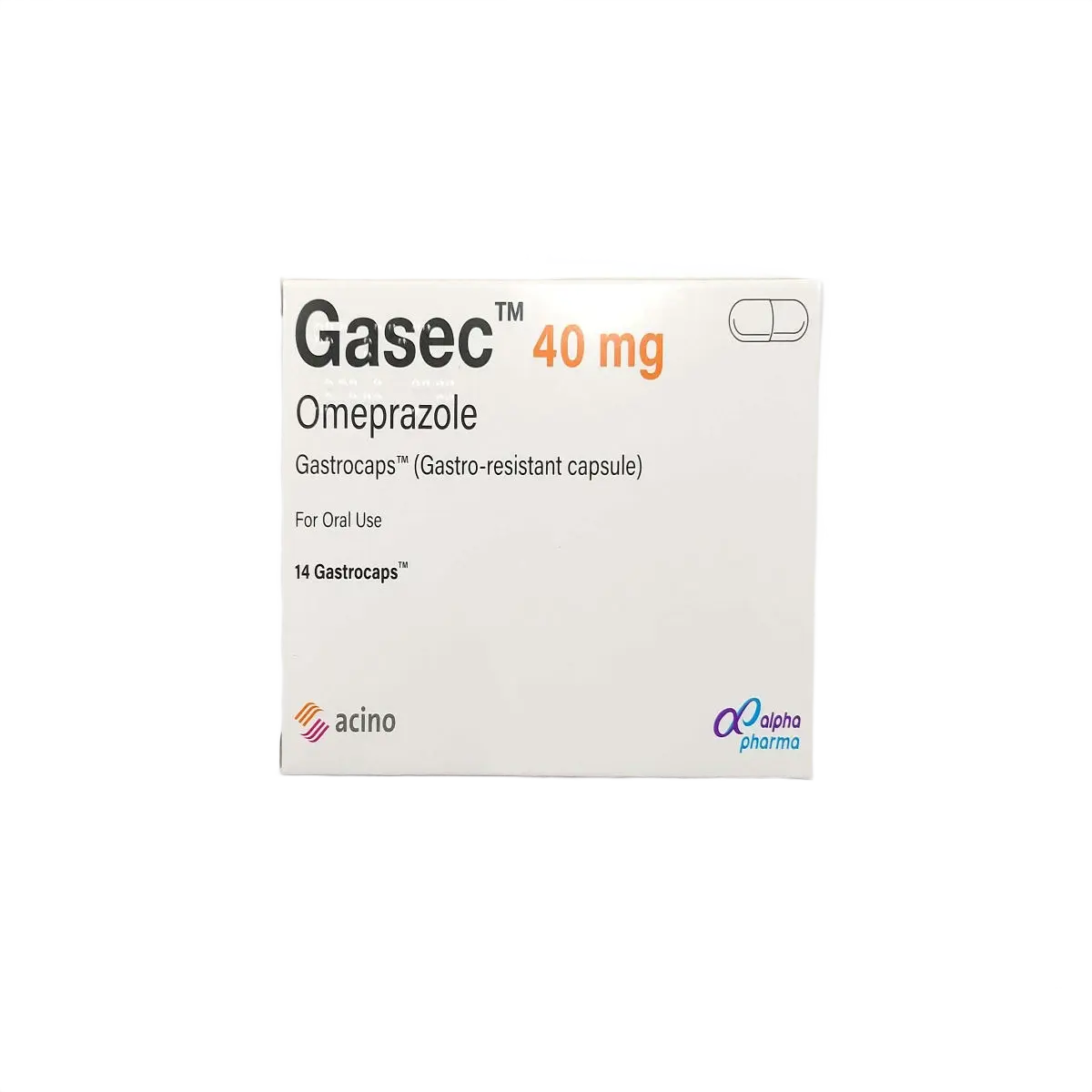 Gasec 40 mg 14 Capsules - view 2