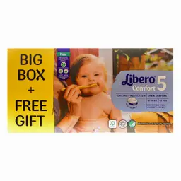 Libero Diapers Comfort 5 Maxi+ 46 Pcs + Gift