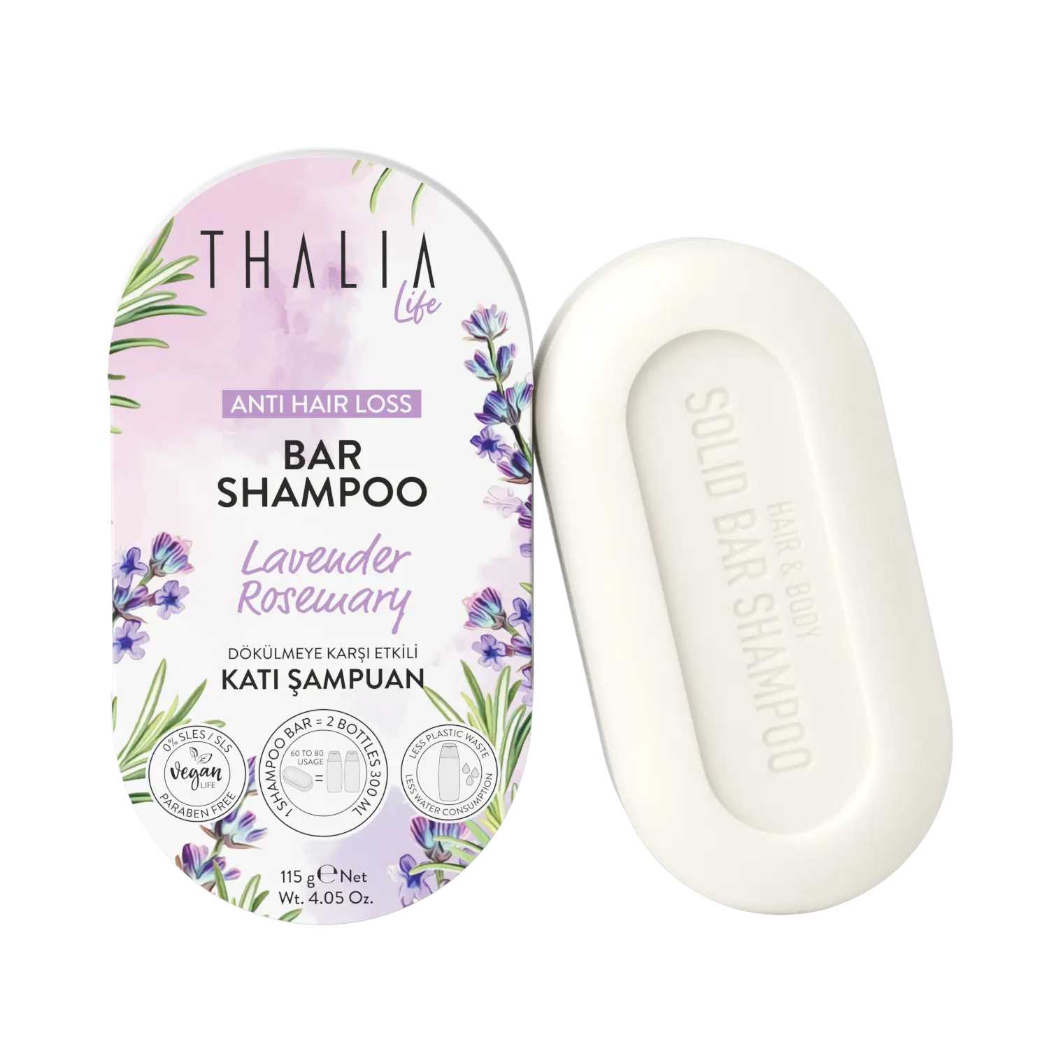 Thalia Bar Shampoo Lavender & Rosemary Anti Hair Loss 115 gm - view 5