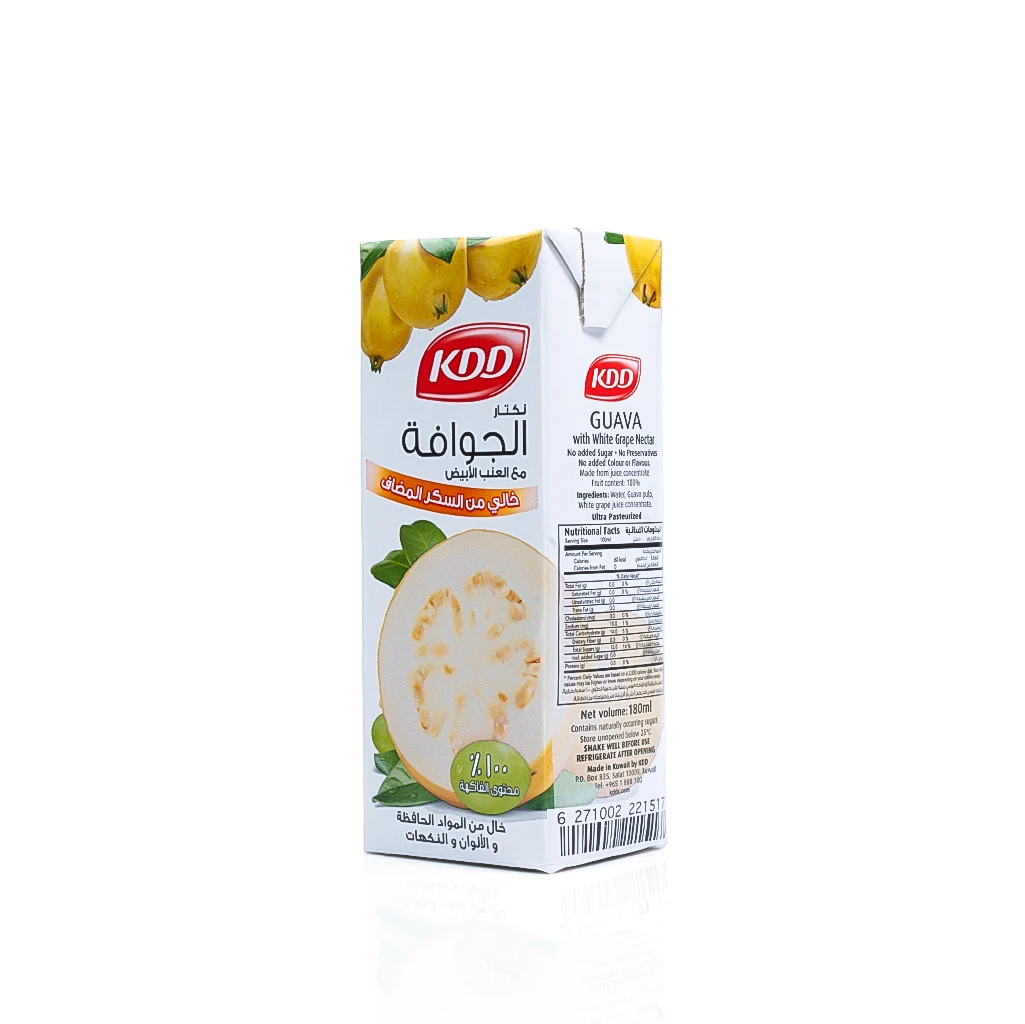 Kdd Nectar Guava and white Grape without sugar 180 ml