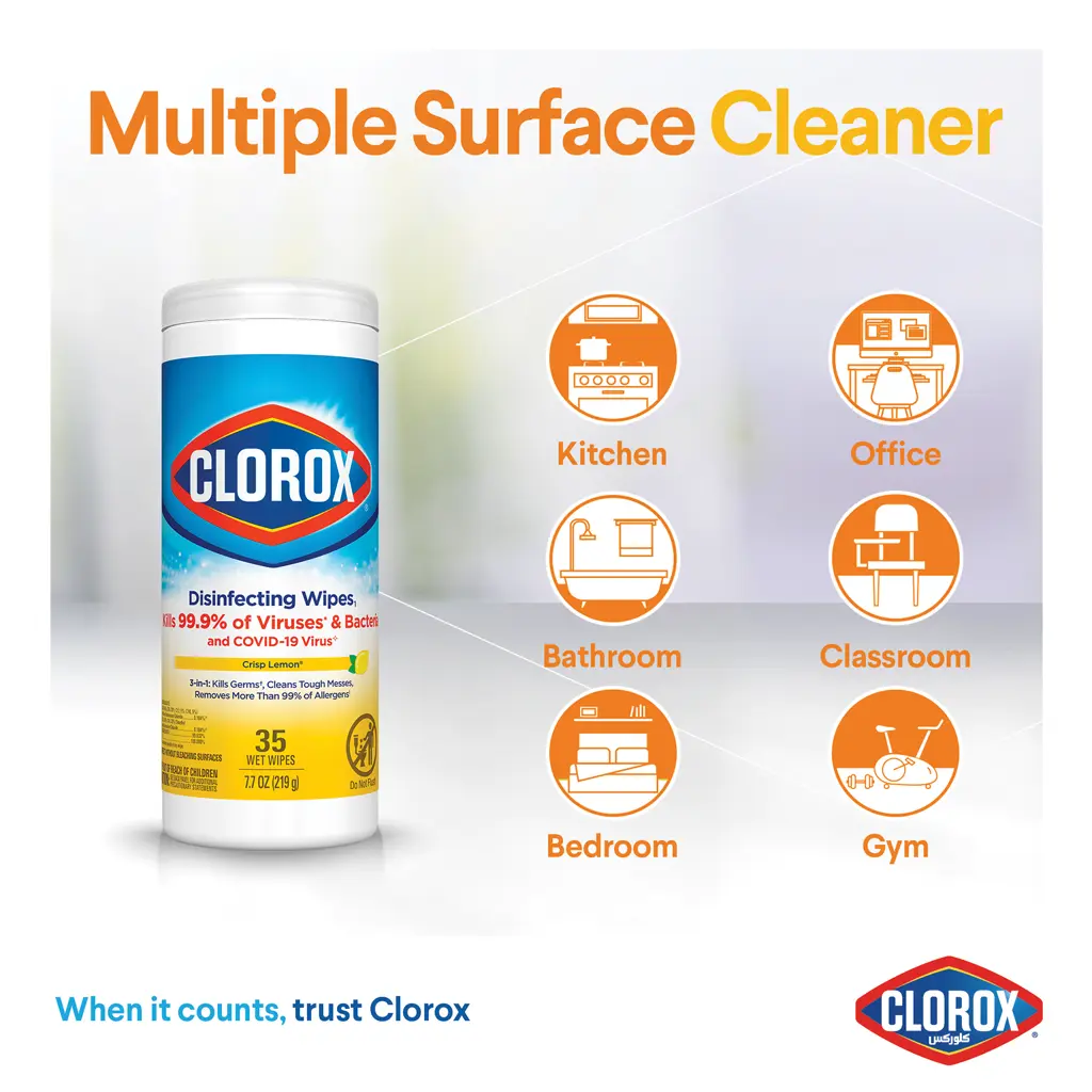 Clorox Disinfecting Wipes Lemon 35 Wipes - view 3
