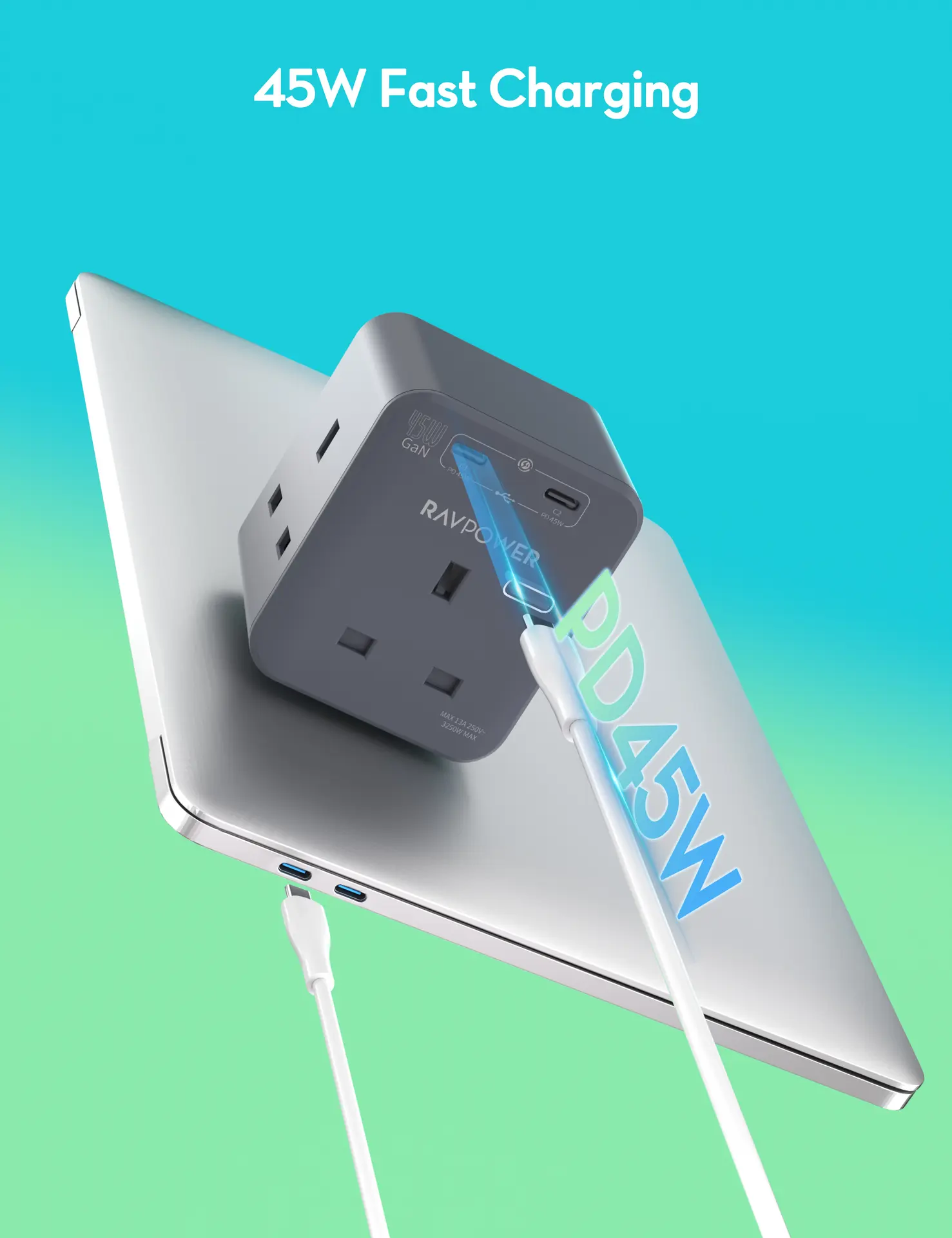 Ravpower Power Strip Pd45W With 2C 3Ac Ports - view 10