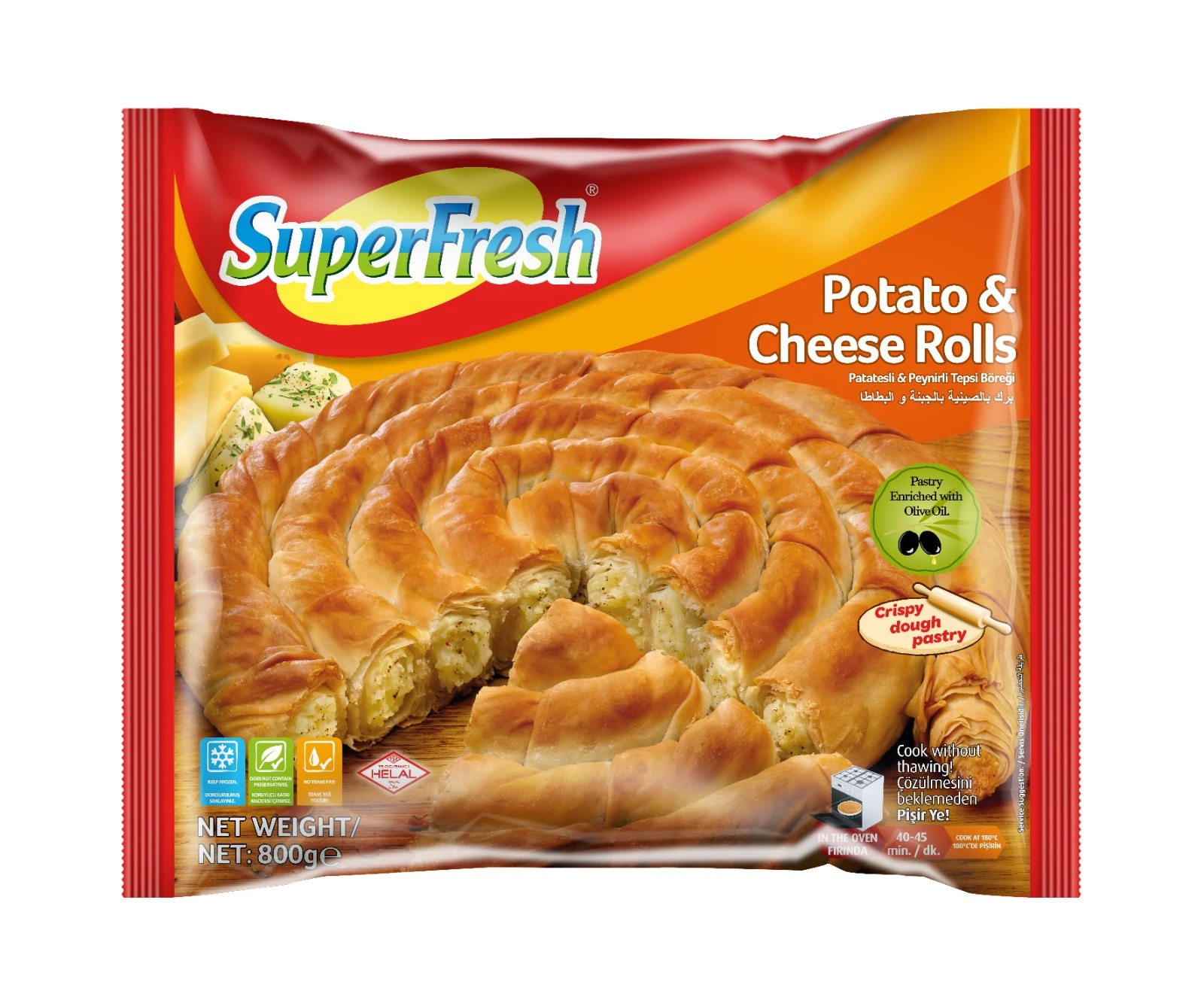 SuperFresh Potato& Cheese Rolls Frozen 800gm