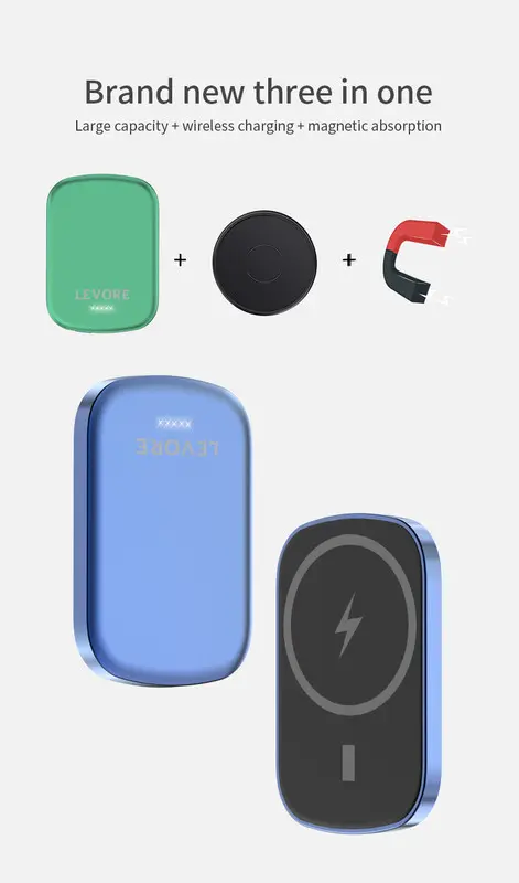 Levore 2 In 1 Magnetic Wireless Power Bank Pd 20W 10000 Mah Black - view 4