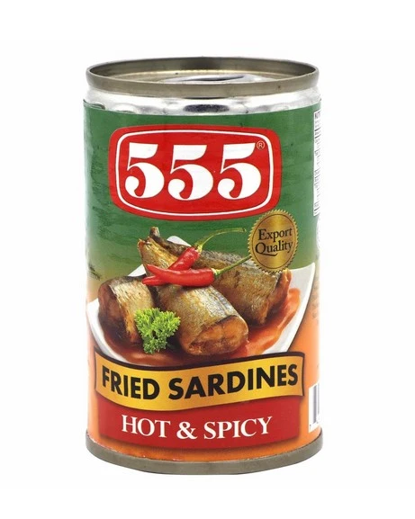 555 Fried Sardines Hot and Spicy 155 Gm