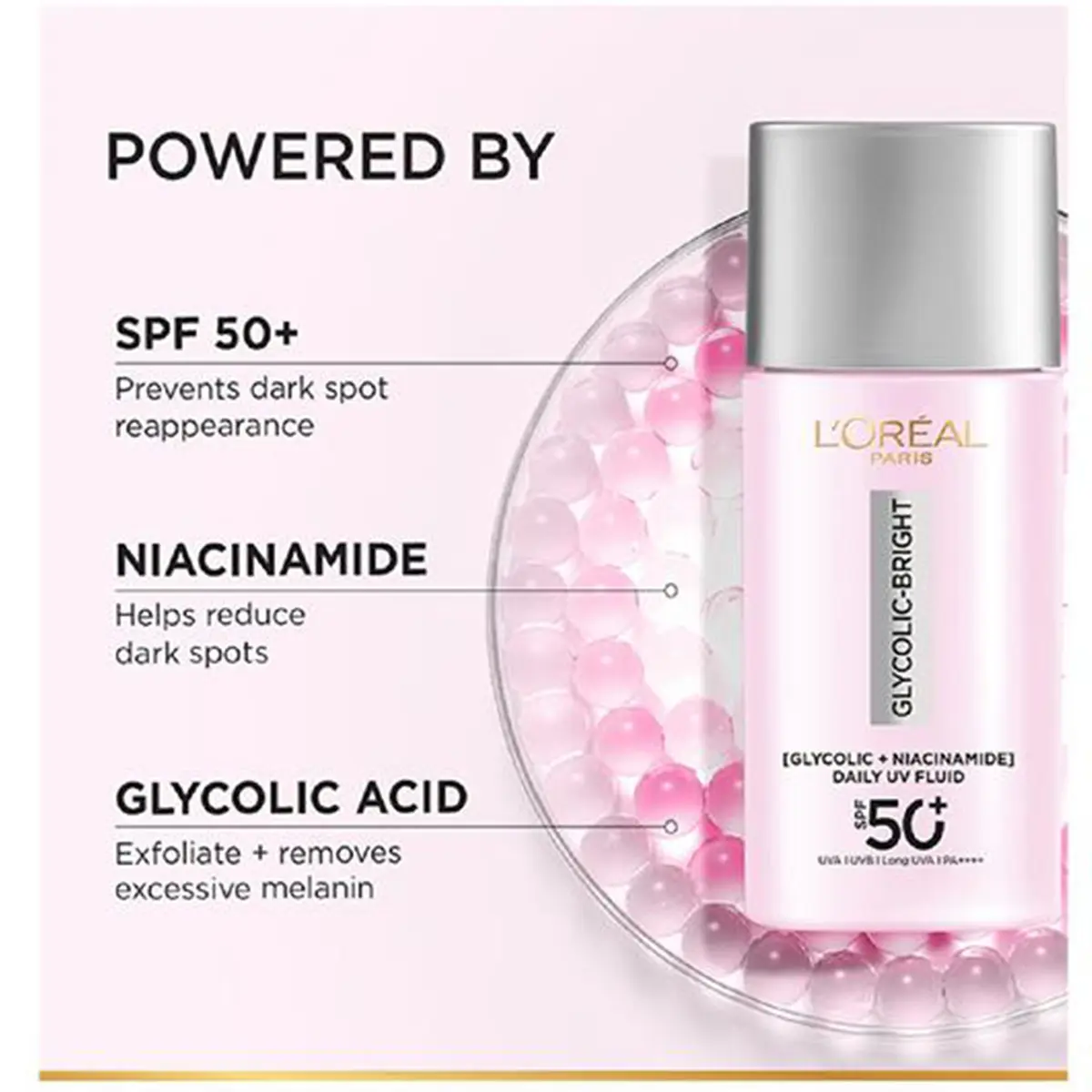 L'Oreal Paris Glycolic Bright UV fluid SPF 50+ PA+ anti-dark spot 50 ml - view 3