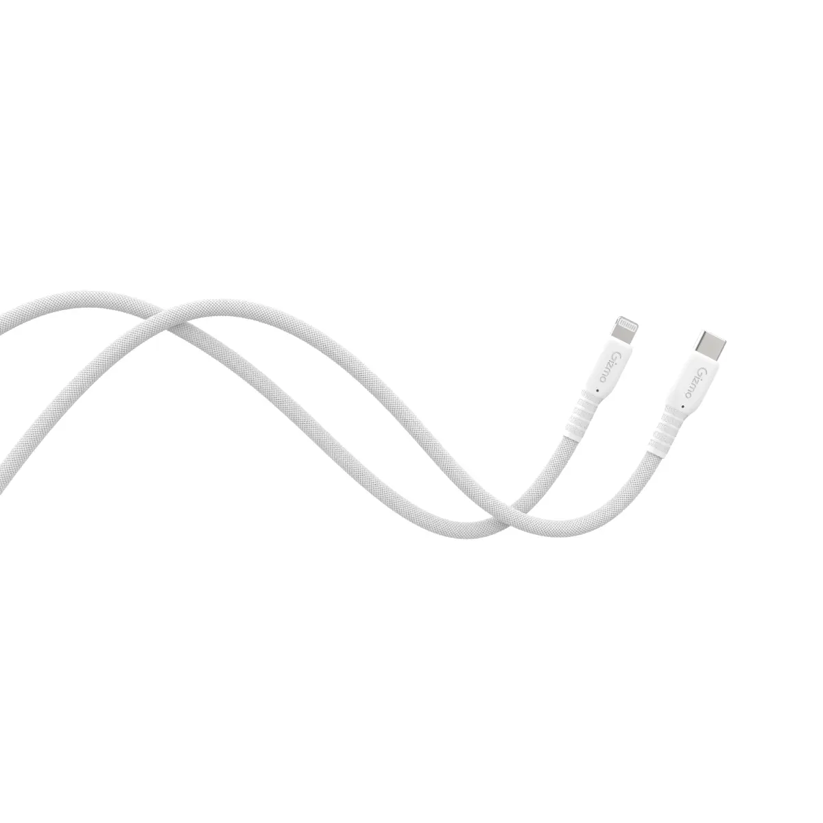Gizmo 60W White Fabric-Reinforced Silicone USB-C to Lightning Charging Cable 1m - view 5