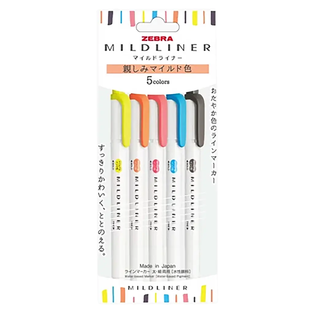 Zebra Mildliner Highlighter Pens Set of  5 Colors - view 1