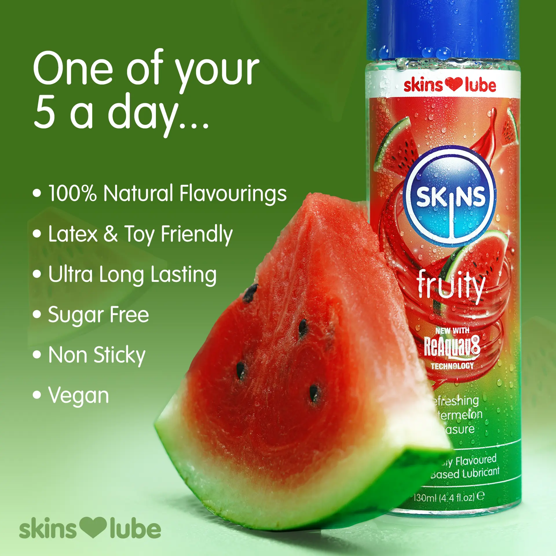 Skins Water Based Lubricants Fruity Refreshing Watermelon Pleasure  4.4 Fl. Oz - view 5