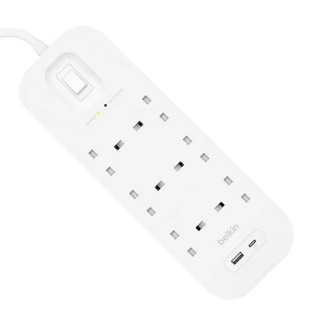 Belkin 6 Outlet Surge Protector 18W Usb-A & Usb-C Ports 2M