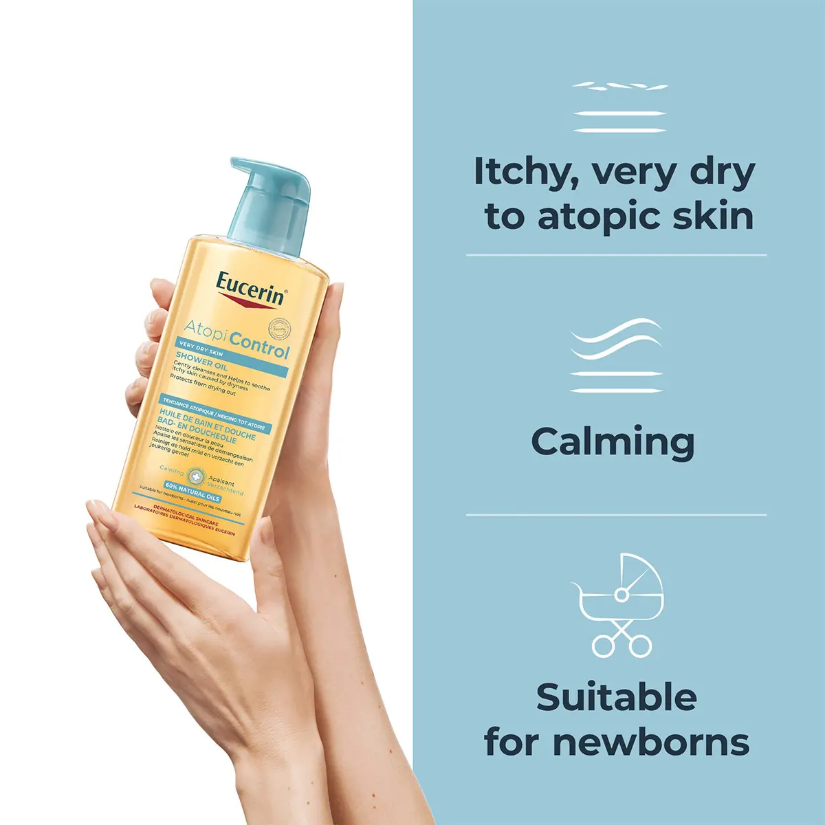 Eucerin AtopiControl Body Wash Shower Oil Cleanser 400ml - view 2