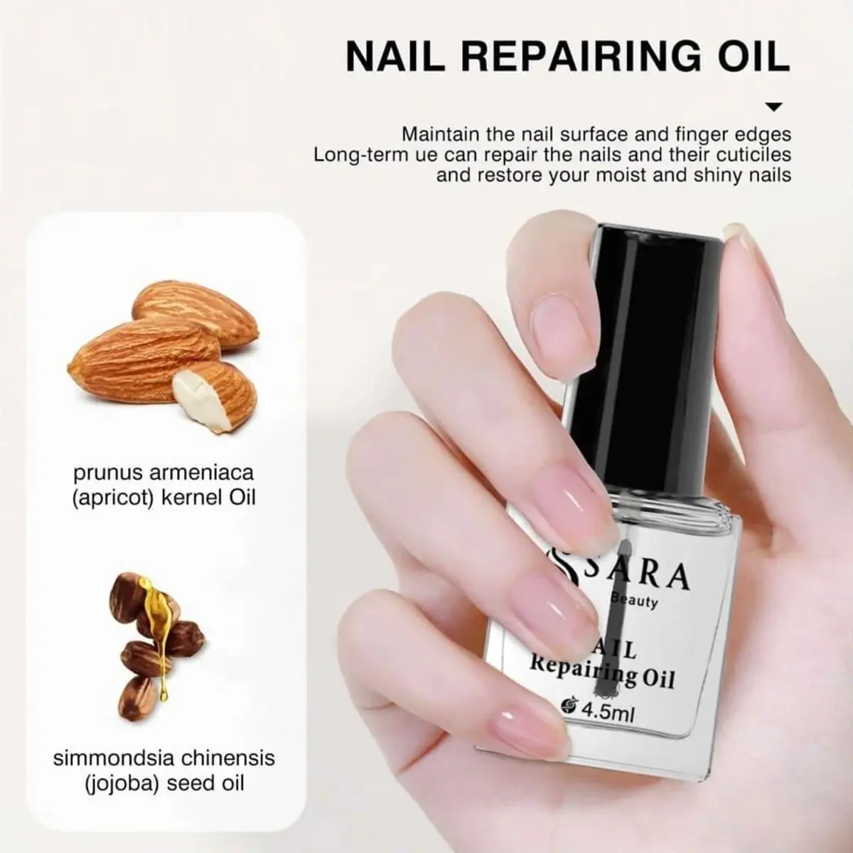 Sara Beauty Nail Strengthening And Lengthening Oil Set With Biotin 4.5 ml 2 pcs - view 7