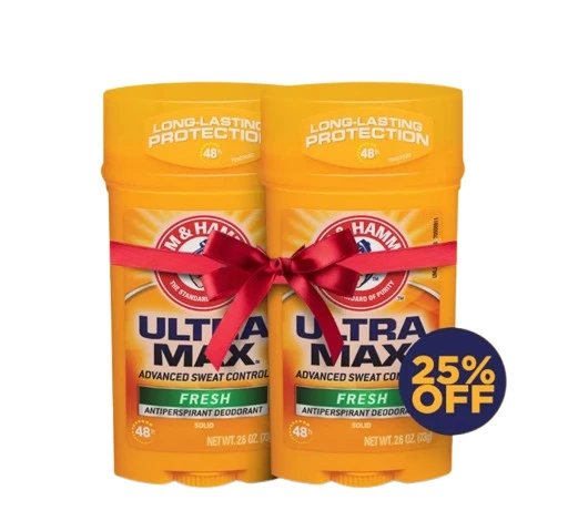 Arm & Hammer Umax Deodorant Fresh Solid Wide Twin Pack 25% Off 73 Gm